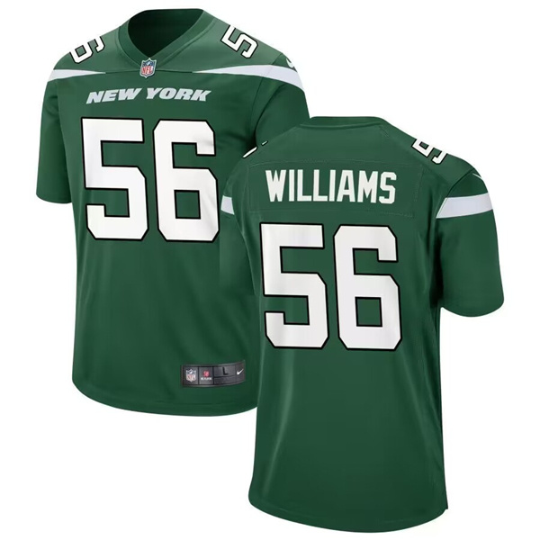 Men's New York Jets #56 Quincy Williams Green Stitched Game Jersey Men's New York Jets #56 Quincy Williams Green Stitched Game Jersey